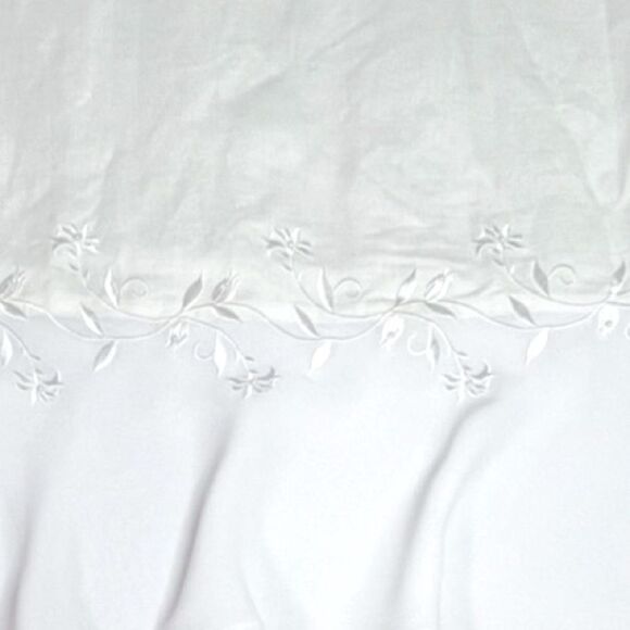 Vintage Plaza South White Linen Embroidered Maxi Dress Size 4 NWT Old Money - Picture 7 of 9